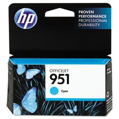 HP CN050AN140 (HP 951) Ink, 700 Page-Yield, Cyan HEWCN050AN140