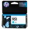 HP CN050AN140 (HP 951) Ink, 700 Page-Yield, Cyan HEWCN050AN140