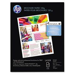 HP Color Laser Brochure Paper, 97 Brightness, 44lb, 8-1/2 x 11, White, 150 Shts/Pk HEWQ6611A