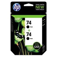 HP CZ069FN140 (HP 74) Ink, Black, 200 Page-Yield, 2/Pk HEWCZ069FN140