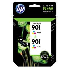 HP CZ076FN140 (HP 901) Ink, Tri-Color, 360 Page-Yield, 2/Pk HEWCZ076FN140