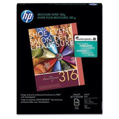 HP Inkjet Brochure/Flyer Paper, 103 Brightness, 48lb, 8-1/2 x 11, White, 150/Pack HEWCH016A