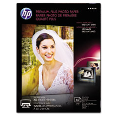 HP Premium Plus Photo Paper, 80 lbs., Glossy, 5 x 7, 60 Sheets/Pack HEWCR669A