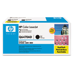 HP Q6470AD Toner, 6,000 Page Yield, 2/Box, Black HEWQ6470AD