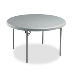 Iceberg IndestrucTable TOO 1200 Series Resin Folding Table, 48 dia x 29h, Charcoal ICE65247