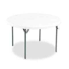 Iceberg IndestrucTable TOO 1200 Series Resin Folding Table, 48 dia x 29h, Platinum ICE65243