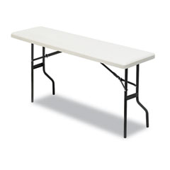 Iceberg IndestrucTable TOO 1200 Series Resin Folding Table, 72w x 18d x 29h, Platinum ICE65363