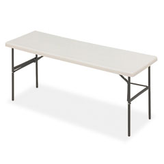 Iceberg IndestrucTable TOO 1200 Series Resin Folding Table, 72w x 24d x 29h, Platinum ICE65383