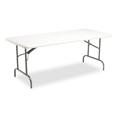 Iceberg IndestrucTable TOO 1200 Series Resin Folding Table, 72w x 30d x 29h, Platinum ICE65223