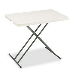 Iceberg IndestrucTable TOO 1200 Series Resin Personal Folding Table, 30w x 20d, Platinum ICE65490
