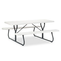 Iceberg IndestrucTable TOO 1200 Series Resin Picnic Table, 72w x 30d, Platinum ICE65923