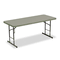 Iceberg IndestrucTable TOO Adj Hgt Resin Folding Table, 72w x 30d x 25-35h, Charcoal ICE65627