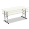 Iceberg IndestrucTable TOO Adj Hgt Resin Folding Table, 72w x 30d x 25-35h, Platinum ICE65623