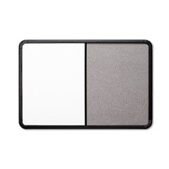 Iceberg Ingenuity Combo Dry Erase/Fabric Board, Resin Frame, 48 x 36, Black Frame ICE36041