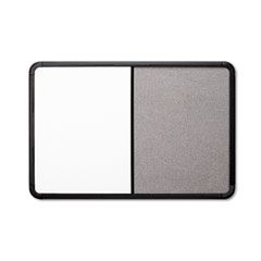 Iceberg Ingenuity Combo Dry Erase/Fabric Board, Resin Frame, 66 x 42, Black Frame ICE36061