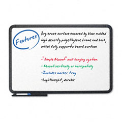 Iceberg Ingenuity Dry Erase Board, Resin Frame with Tray, 36 x 24, Black ICE37031