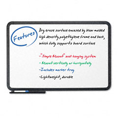 Iceberg Ingenuity Dry Erase Board, Resin Frame with Tray, 66 x 42, Black ICE37061