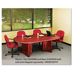 Iceberg OfficeWorks Executive Series Racetrack Table Base, Mahogany ICE69038