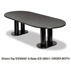 Iceberg OfficeWorks Manager Series Racetrack Table Base, 17w x 29h, Black ICE69051