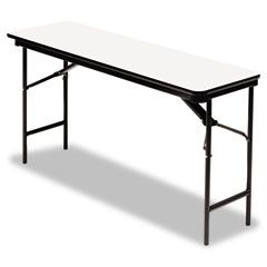 Iceberg Premium Wood Laminate Folding Table, Rectangular, 72w x 18d x 29h, Gray ICE55287