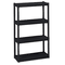 Iceberg Rough N Ready 4 Shelf Open Storage System, Resin, 32w x 13d x 54h, Black ICE20841