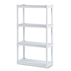Iceberg Rough N Ready 4 Shelf Open Storage System, Resin, 32w x 13d x 54h, Platinum ICE20843