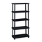 Iceberg Rough N Ready 5 Shelf Open Storage System, Resin, 36w x 18d x 74h, Black ICE20851