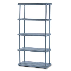 Iceberg Rough N Ready 5 Shelf Open Storage System, Resin, 36w x 18d x 74h, Charcoal ICE20852