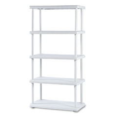 Iceberg Rough N Ready 5 Shelf Open Storage System, Resin, 36w x 18d x 74h, Platinum ICE20853