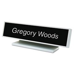 Identity Group Architectural Desk Sign with Name Plate, Gray, Square Radius USS5701