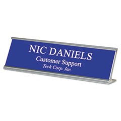 Identity Group Custom Desk/Counter Sign, 2x8, Silver Frame USS91301
