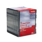 imation CD/DVD Slim Line Jewel Case, Clear/Black, 25/Pack IMN41017