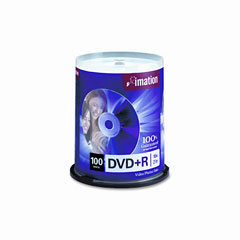 imation DVD+R Discs, 4.7GB, 16x, Spindle, Silver, 100/Pack IMN18060