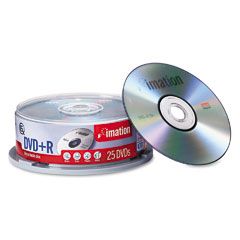 imation DVD+R Discs, 4.7GB, 16x, Spindle, Silver, 25/Pack IMN17194