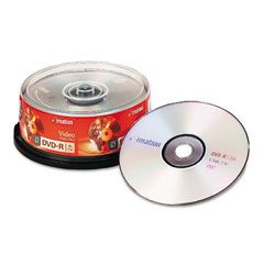 imation DVD-R Discs, 4.7GB, 16x, Spindle, Silver, 25/Pack IMN17340