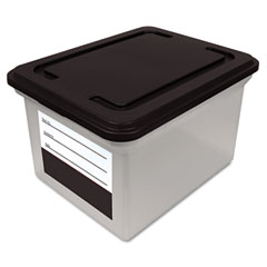 Innovative Storage Designs File Tote Storage Box with Snap-on Lid Closure, Letter/Legal, Clear/Black AVT55802