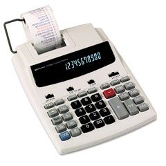 Innovera 16000 Two-Color Roller Printing Calculator, 12-Digit Fluorescent, Black/Red IVR16000