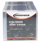 Innovera CD/DVD Polystyrene Thin Line Storage Case, Clear, 100/Pack IVR85800