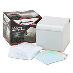Innovera CD/DVD Storage Box, Holds 80 Disks IVR39500