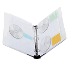 Innovera CD/DVD Three-Ring Refillable Binder, Holds 90 Disks, Clear/Midnight Blue IVR39300