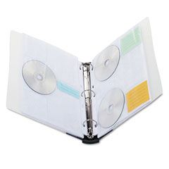 Innovera CD/DVD Three-Ring Refillable Binder, Holds 90 Disks, Clear/Midnight Blue IVR39300