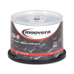 Innovera CD-R Discs, 700MB/80min, 52x, Spindle, Silver, 50/Pack IVR77950