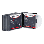 Innovera CD-R Discs, 700MB/80min, 52x, w/Slim Cs, Branded, Silver, 10/Pk IVR77910
