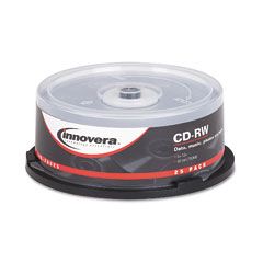 Innovera CD-RW Discs, 700MB/80min, 12x, Spindle, Silver, 25/Pack IVR78825