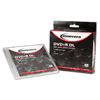 Innovera Dual-Layer DVD+R Discs, 8.5GB, 8x, w/Jewel Cases, Silver, 3/Pack IVR46893