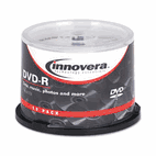 Innovera DVD-R Discs, 4.7GB, 16x, Spindle, Silver, 50/Pack IVR46850