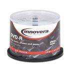 Innovera DVD-R Discs, Hub Printable, 4.7GB, 16x, Spindle, Matte White, 50/Pack IVR46830