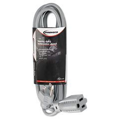 Innovera Indoor Heavy-Duty Extension Cord, 9 Feet, Gray IVR72209