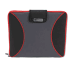 Innovera Neoprene Laptop Sleeve, Fits to 15-6/10", Zippered w/Handles, Red/Black IVR36031