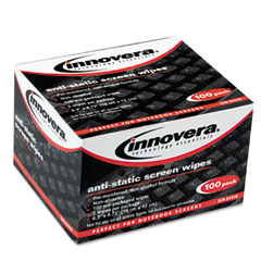 Innovera Screen Cleaning Wipes, Alcohol-free, Cloth, 6 1/4 x 4 3/4, White, 100/Pack IVR51516